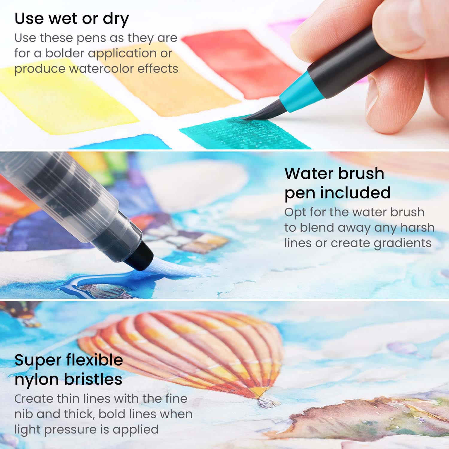 Real Brush Pens® Bright Tones- Set of 12