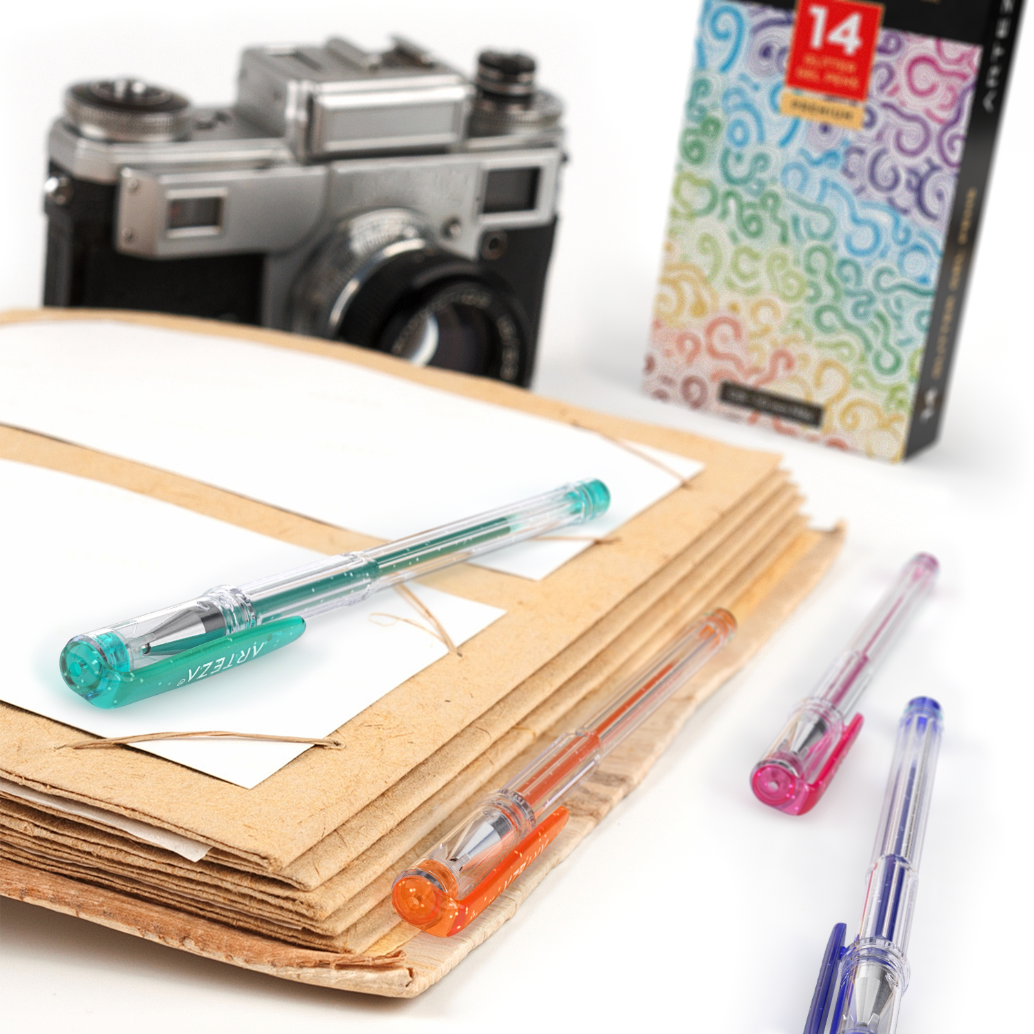 Gel Ink Pens, Glitter - Set of 14
